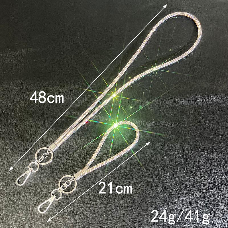 Light Luxury Rhinestone Phone Lanyard: Diamond Crossbody Chain & Bracelet Pendant.