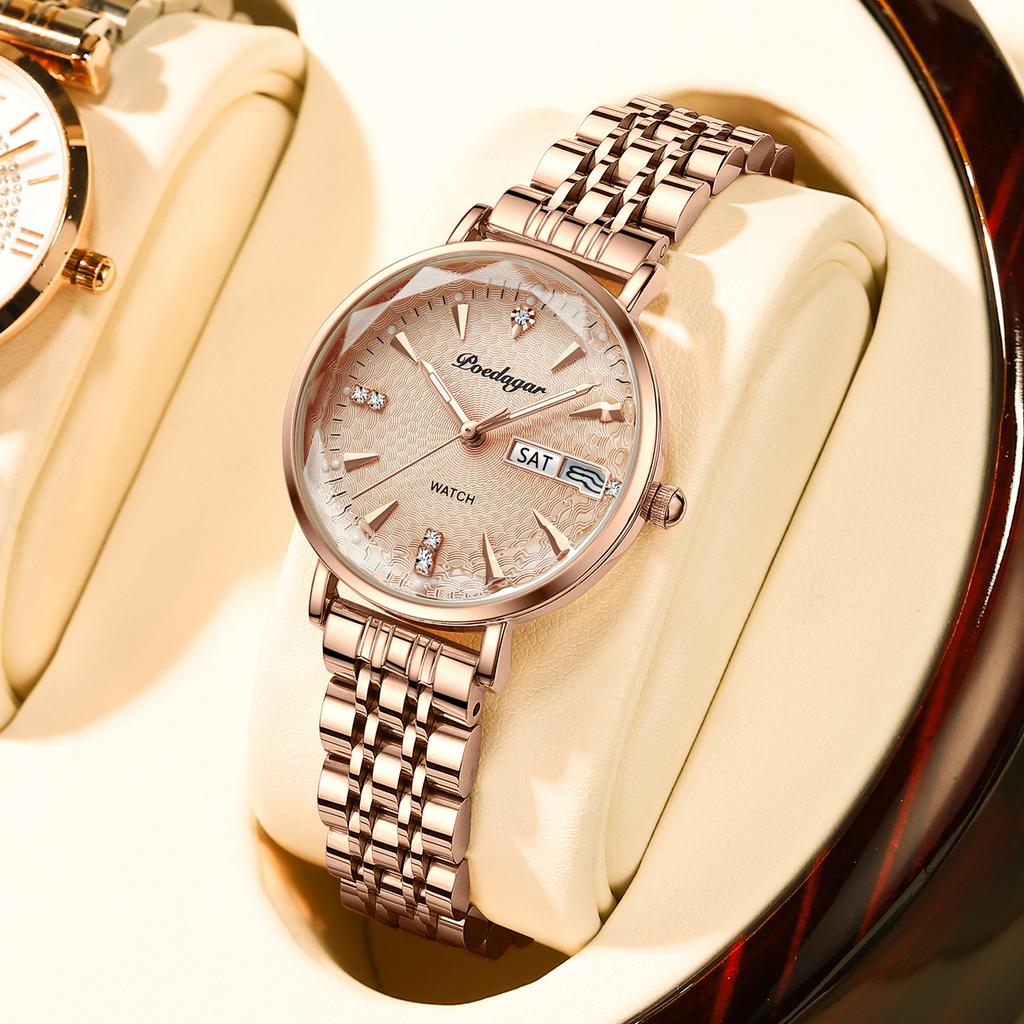 312 High Quality Women's Watch Waterproof Luminous Shock Ladies Watch Stainless Steel Quartz Watch Women Wrist Luxury
