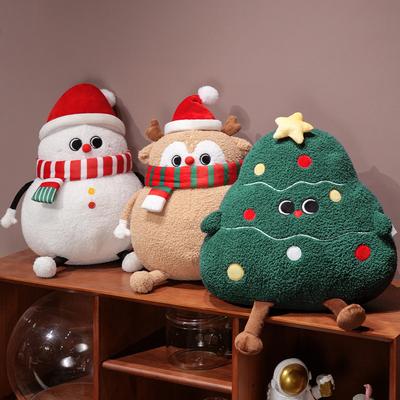 Рождественская елка Снеговик Лось Кукла Санта Клаус Мультфильм Подушка Украшение Гостиная Диван Украшение