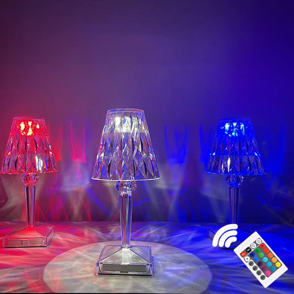 Acrylic Diamond Table Lamp Remote & Touching Control Available 16 Different Lighting Colors with