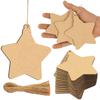 Inkdotpot 40pcs Angel Wooden Ornament with Holes 3.5" Unfinished Predrilled Natural Wood Slices for Crafts Wooden