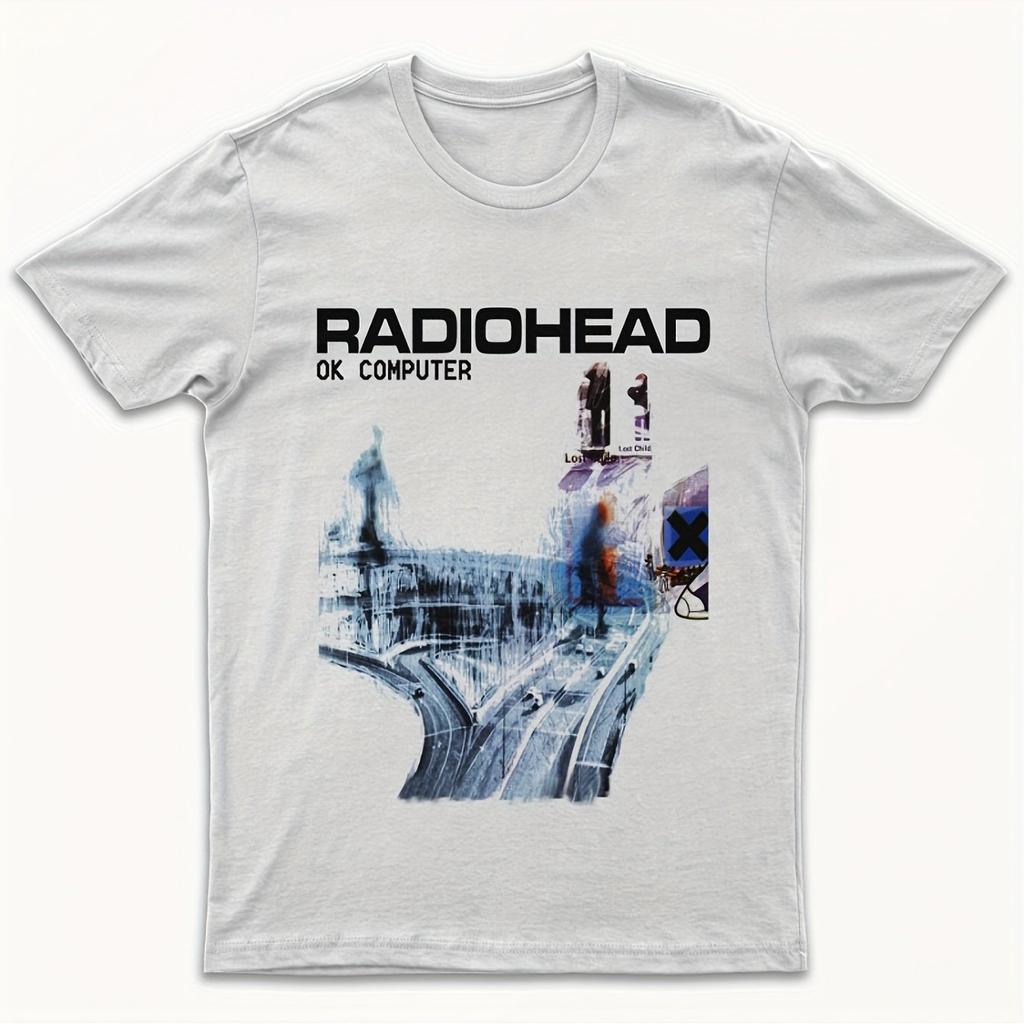 Футболка с обложкой альбома Radiohead OK Computer (1997 Оригинал) с графикой участников группы - Коллекционная культовая музыкальная футболка