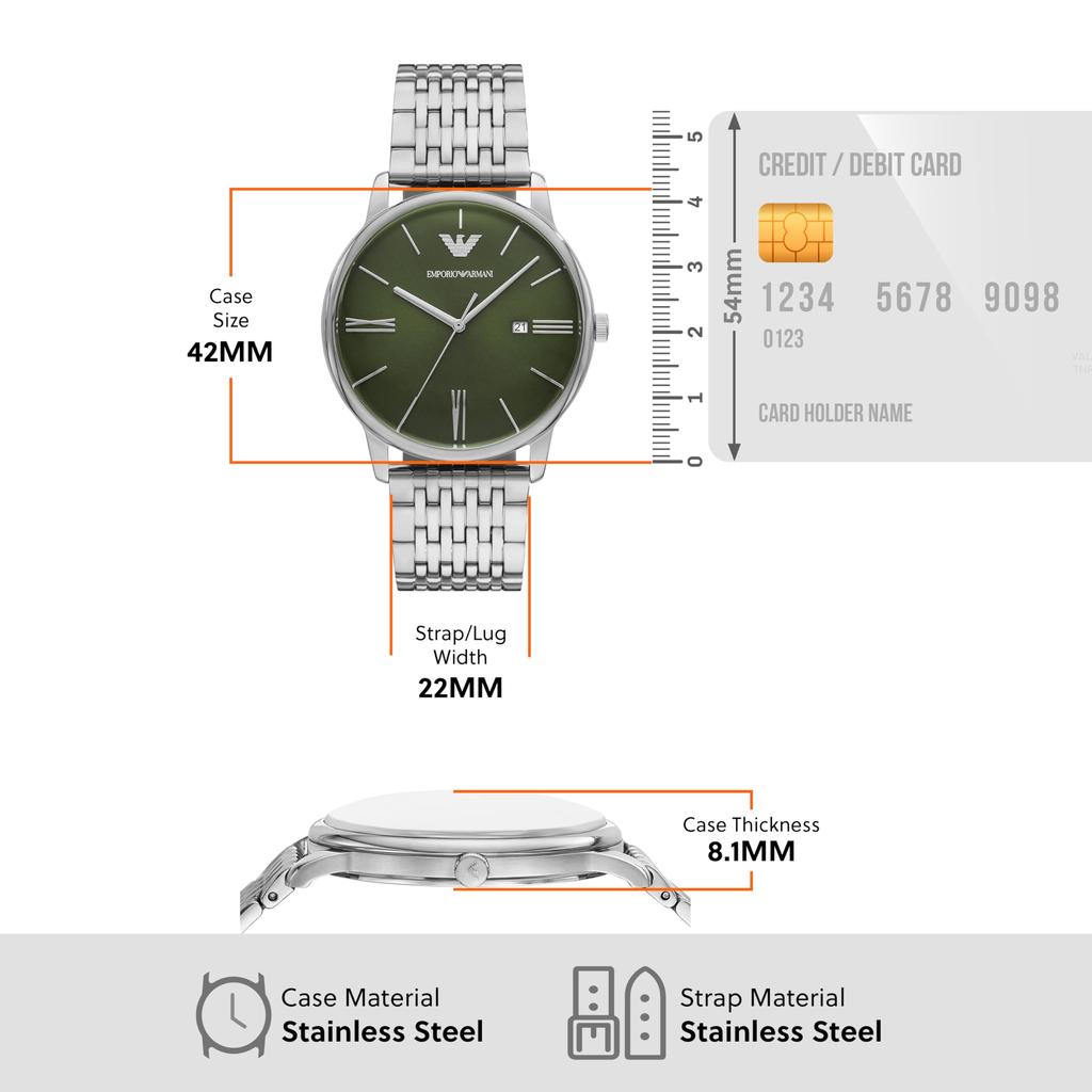 Часы AR11644 Серебряные [Emporio Armani] Мужские