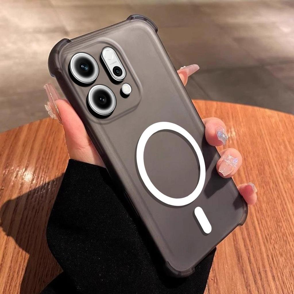 Чехол для OPPO Reno14 Pro 5G, Reno14 5G Милый с воздушными углами Пастельный матовый Магнитный корпус Полуударопрочный чехол для телефона