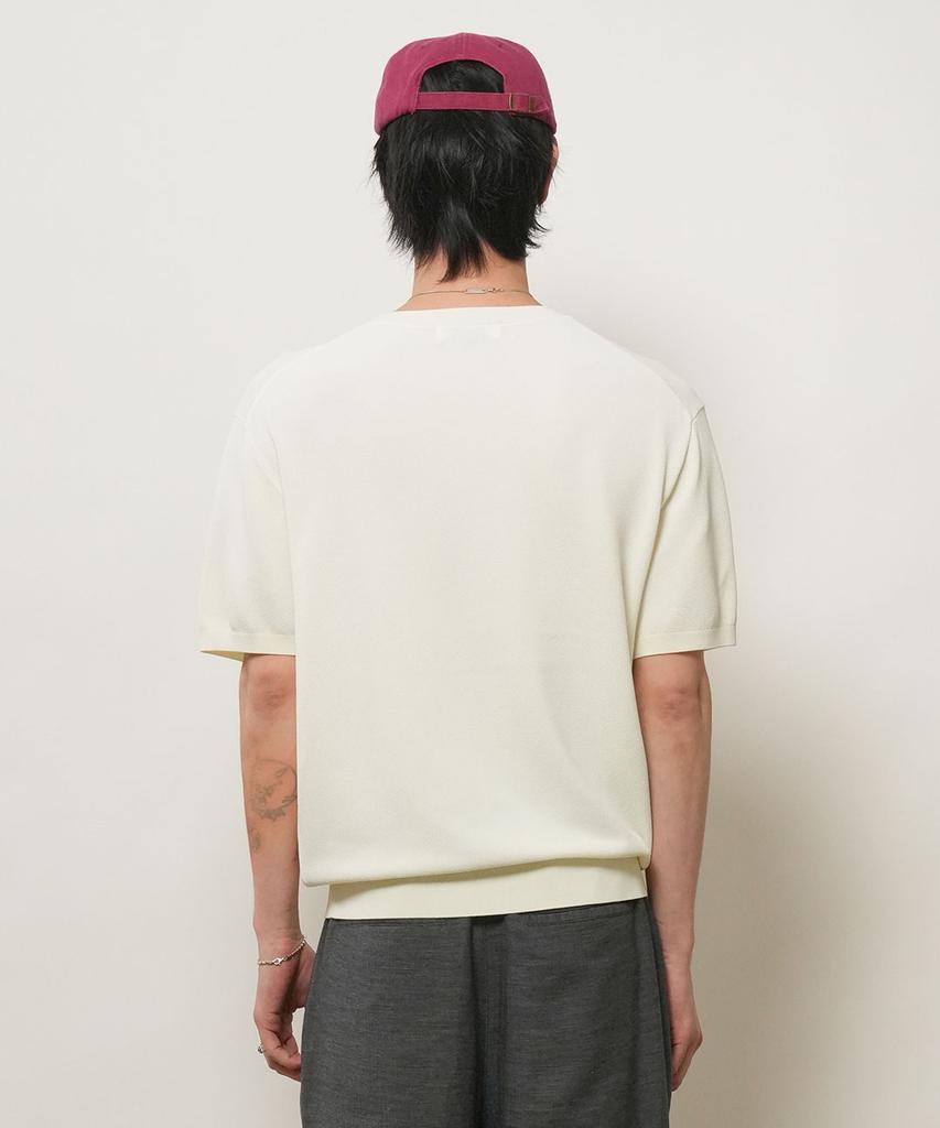 GENERALIDEA Man Temperature Cut Cool Classic Crew Neck Half Knit [Ivory] / Gf2Mkp022