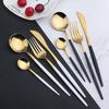 30Pcs Dinnerware Set Gold Dinner Cutlery Set Stainless Steel Flatware Fork Kitchen Knife Fork Spoon Western Tableware Set