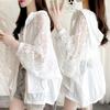 Summer Fashion Sun Protection Clothing Women's Korean Lace Hollow Out Splice Hooded Thin Loose Casual Jacket