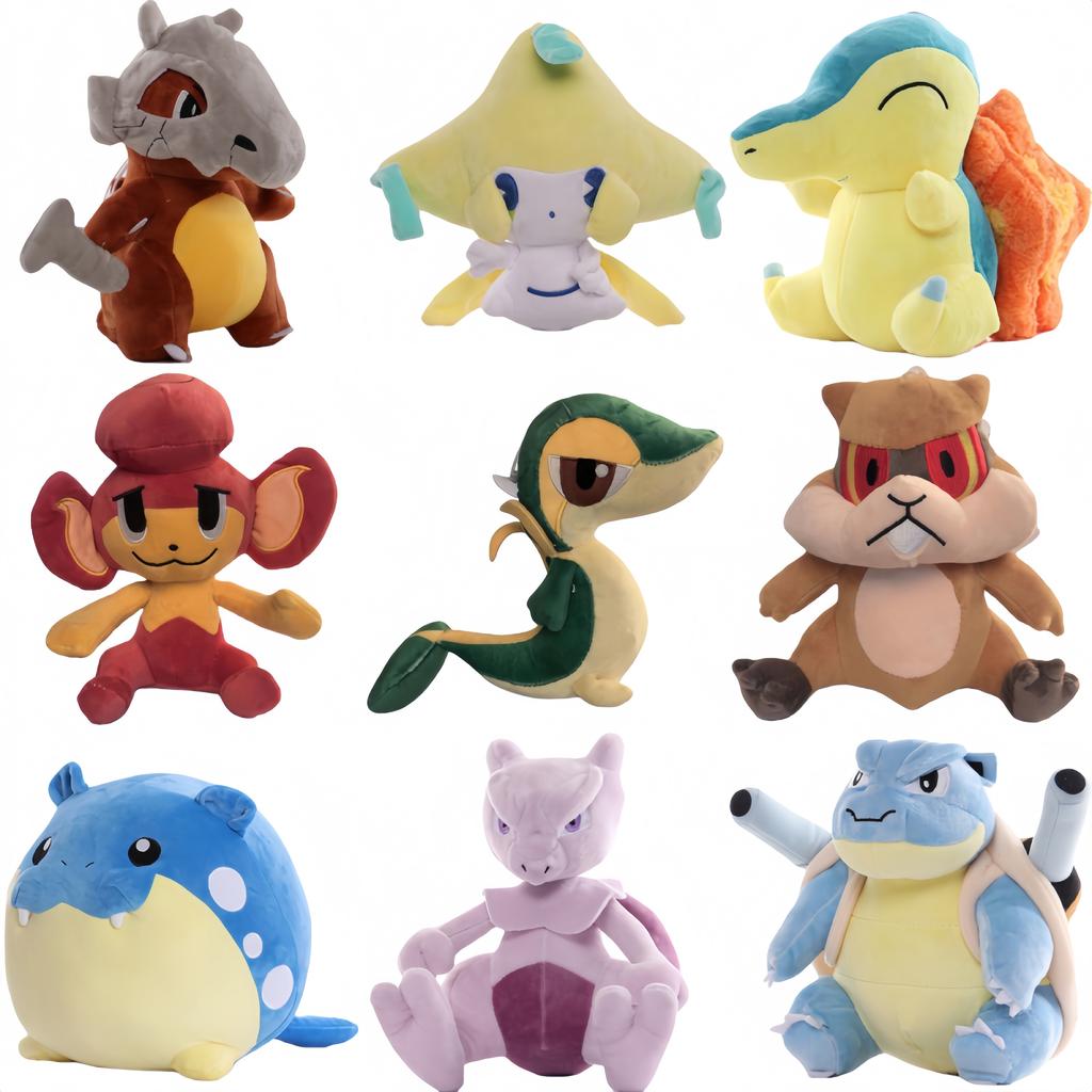 Pikachu Peluche Snivy Pansear Abra Patrat Plush Jirachi Cubone Spheal Cyndaquil Blastoise Charizard Genger Stuff Doll