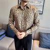 Модная Роскошная Повседневная Мужская Высококачественная Мягкая и Удобная Ткань Классическая Рубашка с Леопардовым Принтом