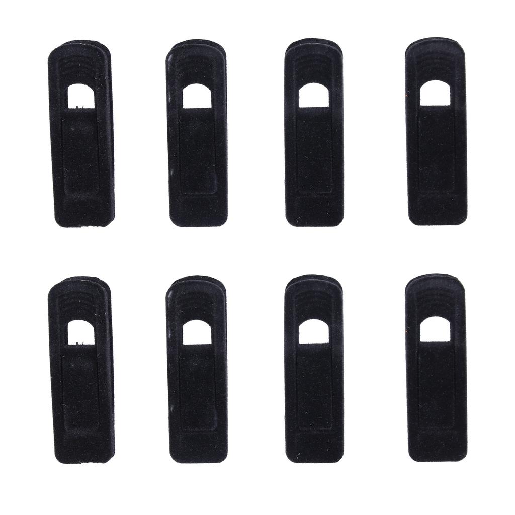 10 шт. флокированные вешалки-клипсы нескользящие бархатные зажимы для брюк юбки делового костюма носков(черный )