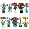 City Creativity Flower Bouquet Sunflower Daffodils Petunias Succulent Potted Plant Model Building Blocks Bricks Bricks Toys