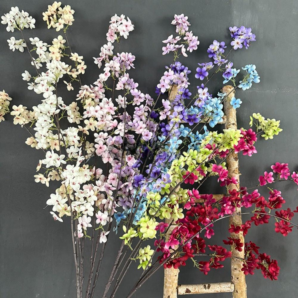 2 Forks Artificial Cherry Blossoms Silk Artificial Faux Plants  Wedding Decoration