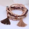 Handmade Boho Weave Beaded Cuff Bracelaces & Banglets For Women 2021 Fashion Geometric Width Bracelet Tassel Bohemian Jewelry Bijoux Femme