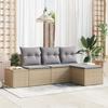 VidaXL 4-Piece Garden Sofa Set With Beige Cushions Poly Rattan 3347010