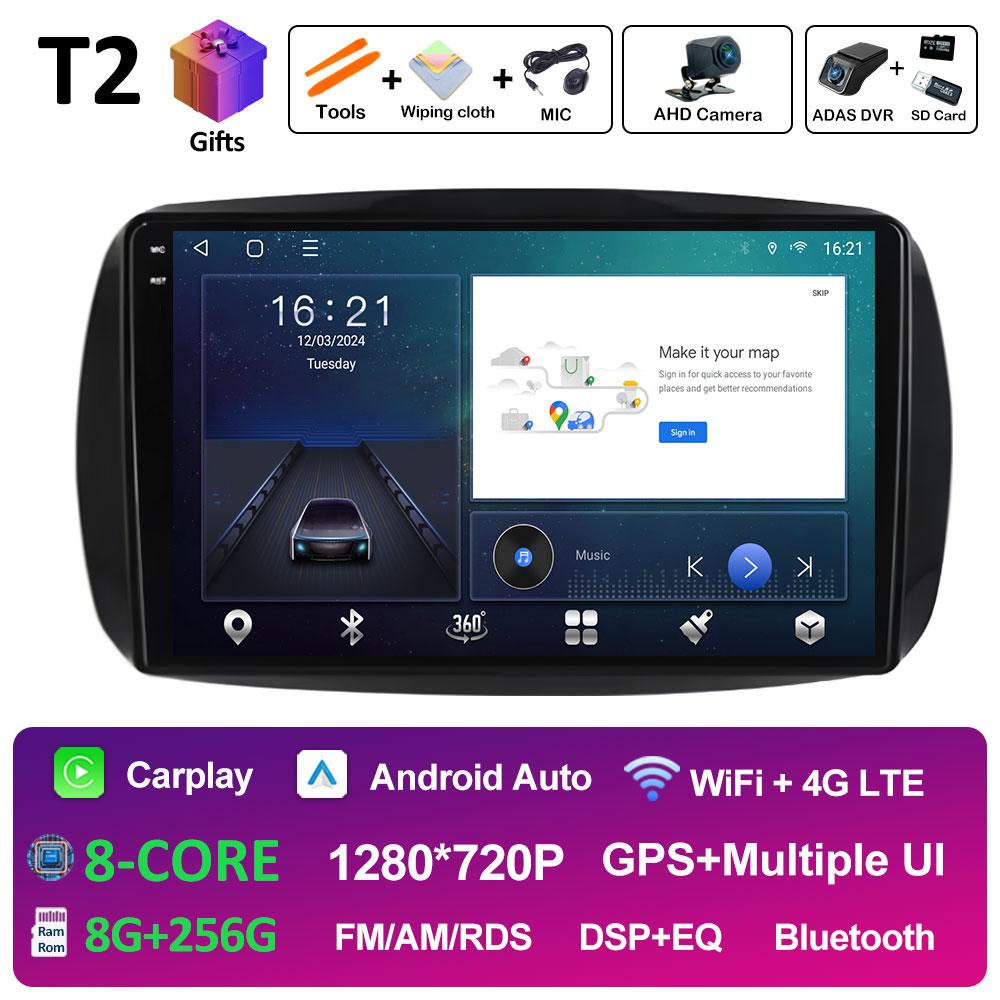 GPS Навигация Для Mercedes Smart 453 Fortwo 2014 2015 2016 2017 - 2020 Android Auto DSP Стерео QLED IPS Экран 4G Аксессуары