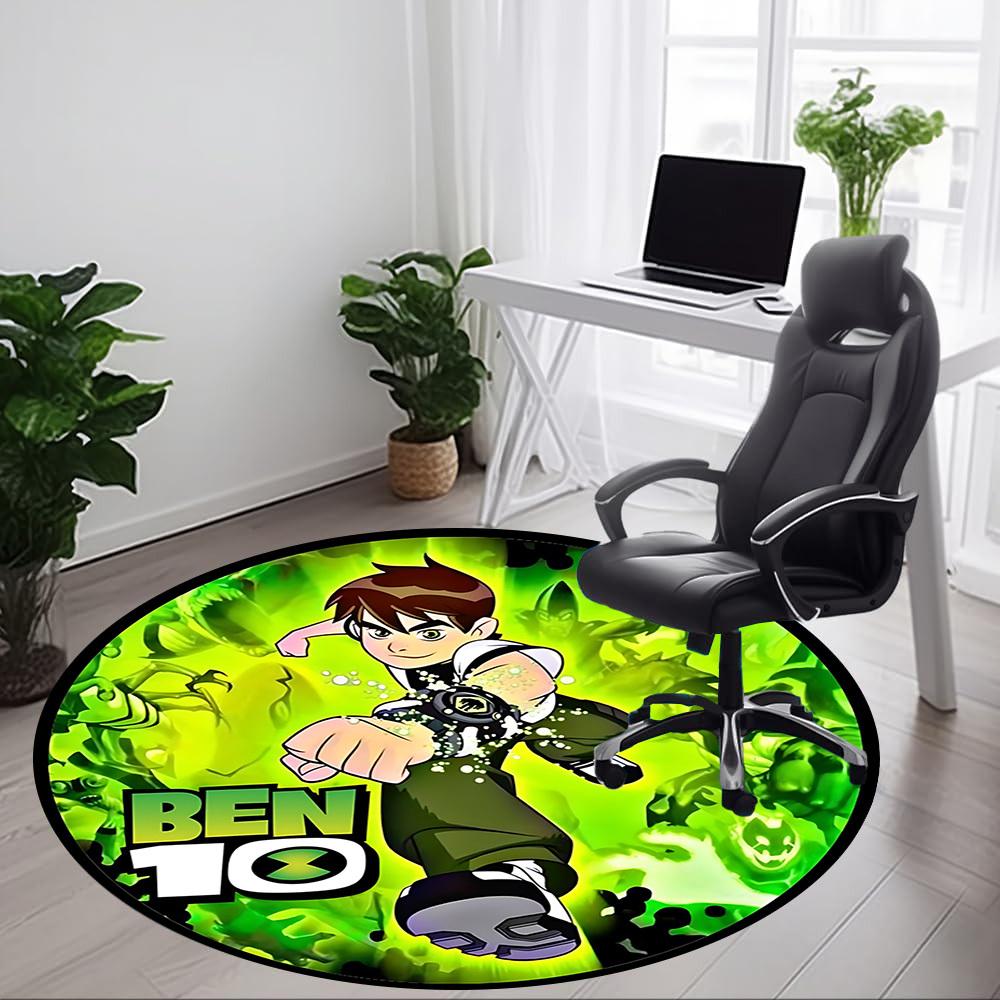 1PC Ben 10 Office Round Rug - Perfect for Office or Study Decor, Non-Slip Backing, Decorative Floor Mat yy250916029