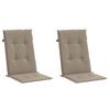 Garden Chair Cushions for High Back Chairs 2 pcs Taupe 120 x 50 x 3 cm Fabric