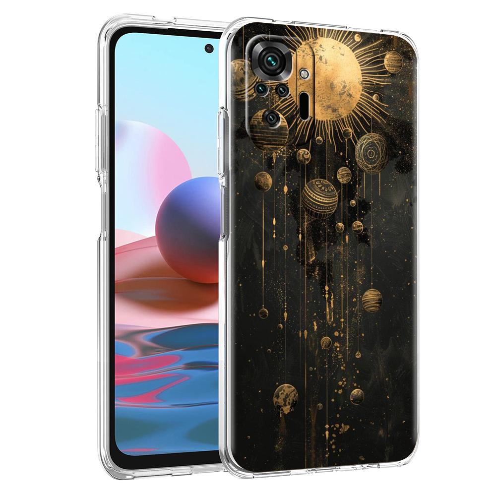 Прозрачный чехол для телефона для Redmi 14C 13C 10C 10 9 Note 13 12 11 K50 K40 Plus Pro 4G 5G Мягкий ТПУ Модный Рисунок Звездное Небо Звезды