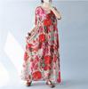 Summer Resort Mori Girl Long Plus Loose Bohemian Floral Perfect for Popular Free Floral Print [kisetsumate] Women's Dress, Cotton-Linen, Style, Dress,