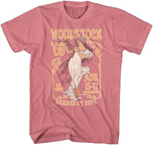 Woodstock TShirt Vintage Flower Child Poster Brand New Band Tees