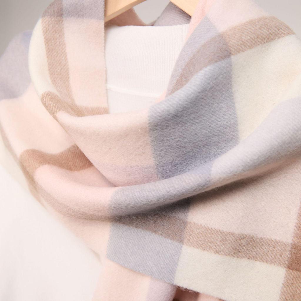 Warm Plaid Wool Scarf: Stylish British-Style Accessory for Men & Women, Perfect for Autumn & Winter