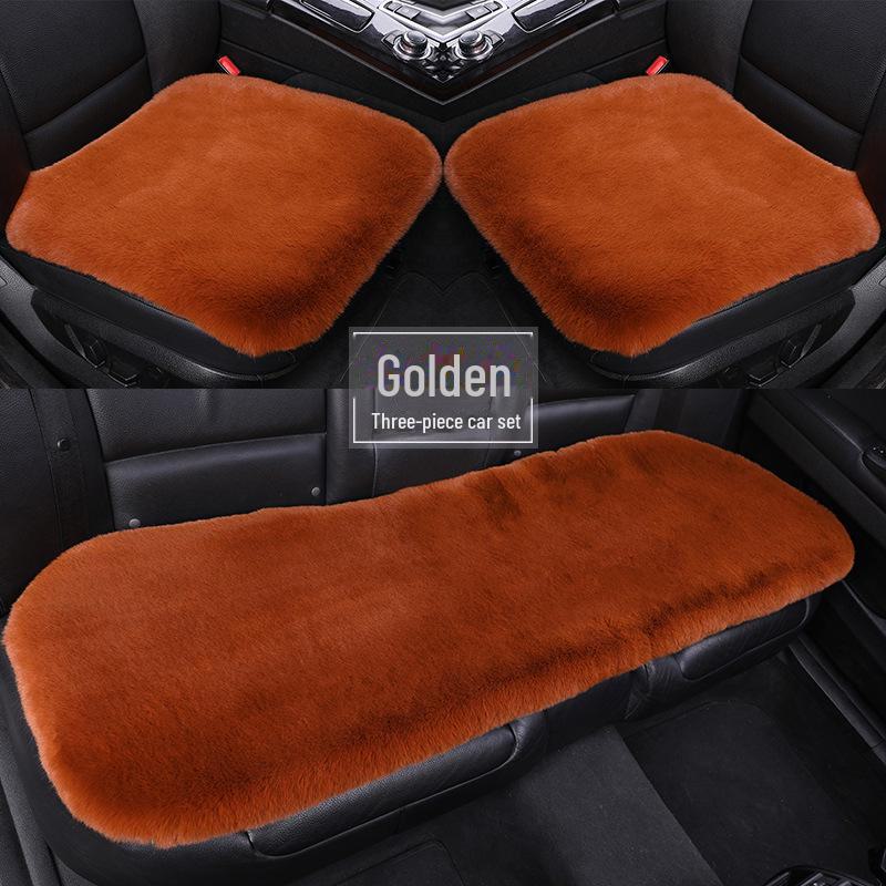 Комплект плюшевых зимних подушек для автомобильных сидений: Нескользящий, утолщенный мех кролика, универсальная посадка