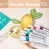 12-80 цветов акриловые краски ручки маркеры для холста, камня, стекла, керамики, поделок своими руками