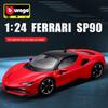 Бураго 1:24 SF90 Ferrari Спортивный автомобиль Модель из сплава Игрушка