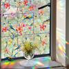 Радужная оконная пленка для конфиденциальности Водонепроницаемая Статическая адгезия Без клея Наклейка с цветочным узором