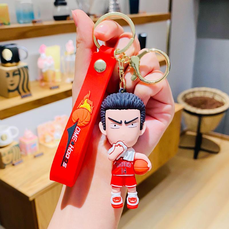 Slam Dunk Anime Keychains Sakuragi Hanamichi Cute Pendant Keyrings Ornaments Accessories Jewelry for Birthday Gifts