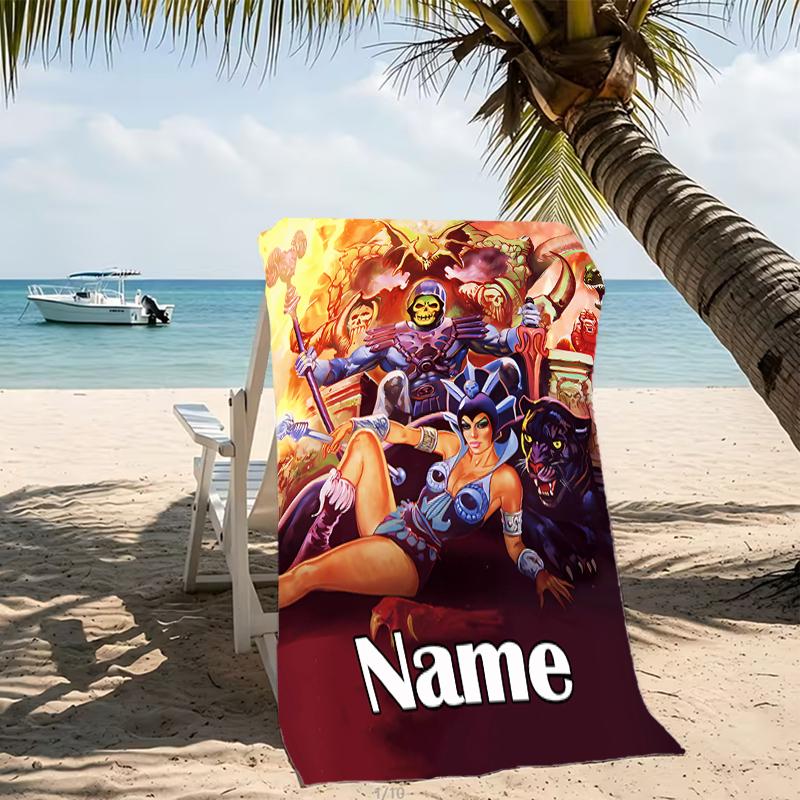 Customizable personalized beach towels He-Man and the Masters of the Universe themed designs.Suitable for the beach, yoga, sports;ideal as beach acces