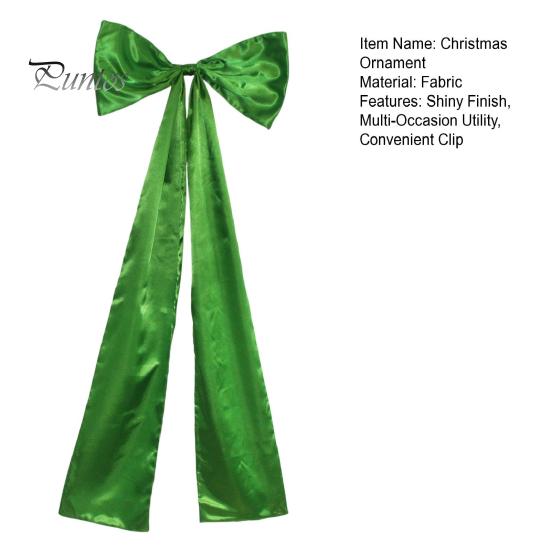 Верхушка для рождественской елки, бант, большой бант из атласной ленты с зажимом, удлиненные банты для вечеринки, свадьбы, выпускного, торжественного платья, аксессуар