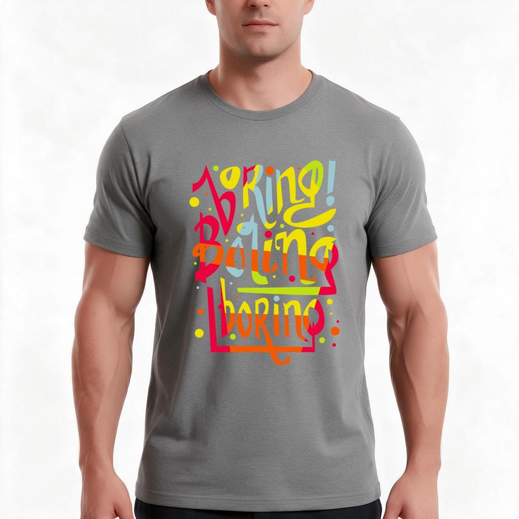 Boring Tshirt Summer Casual Cotton Tee Oversized Streetwear Tops Vintage Graphic Print Loose Fit Short Sleeve 100 Cotton