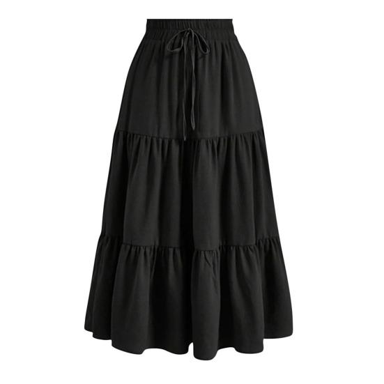Женская летняя многоярусная юбка-макси А-силуэта с высокой талией, плиссированная, расклешенная, длинная, повседневная, летящая, пляжная, в стиле бохо