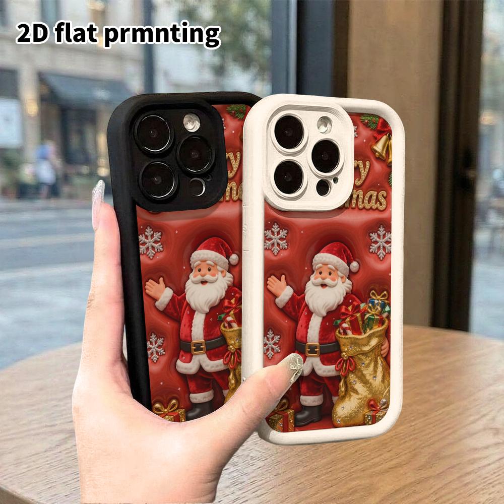 Phone Case: 2D flat design suitable for iPhone 18 17 16 15 14 13 Pro stepped protective case, puffy style, Christmas and Halloween gift