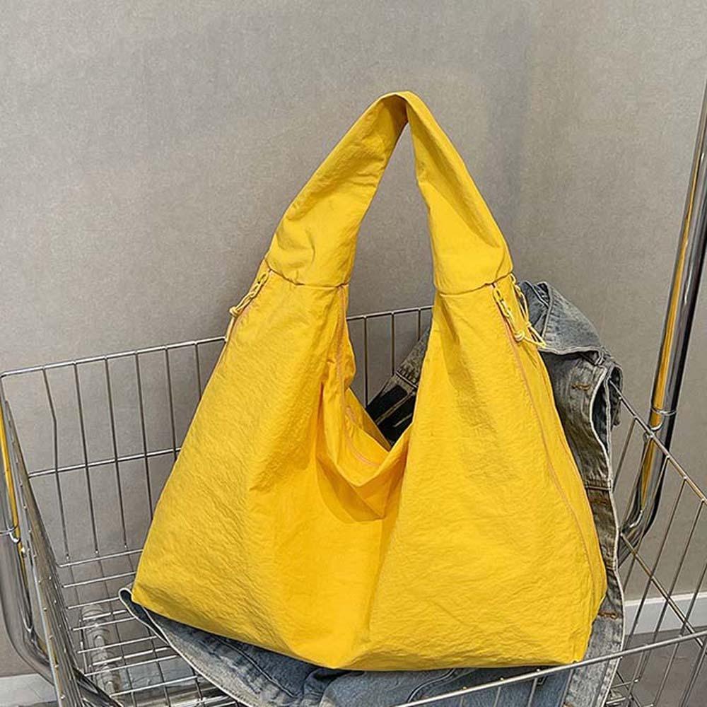 Casual Large Capacity Tote Bag Double Zipper Design Storage Pouch Travel
