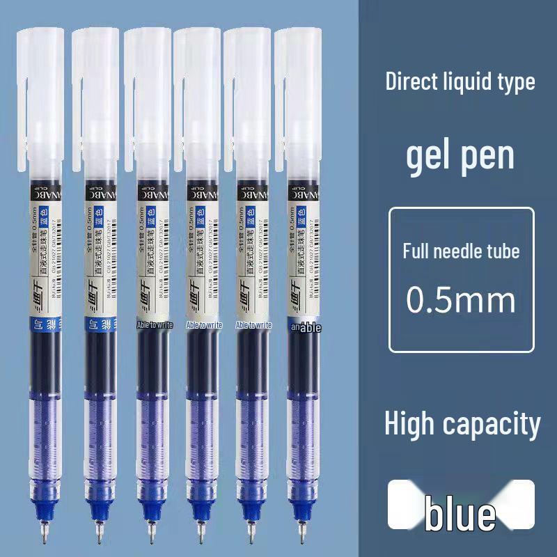 Быстросохнущая шариковая ручка большой вместимости черного цвета для студентов и подписи, с тонким игольчатым наконечником.