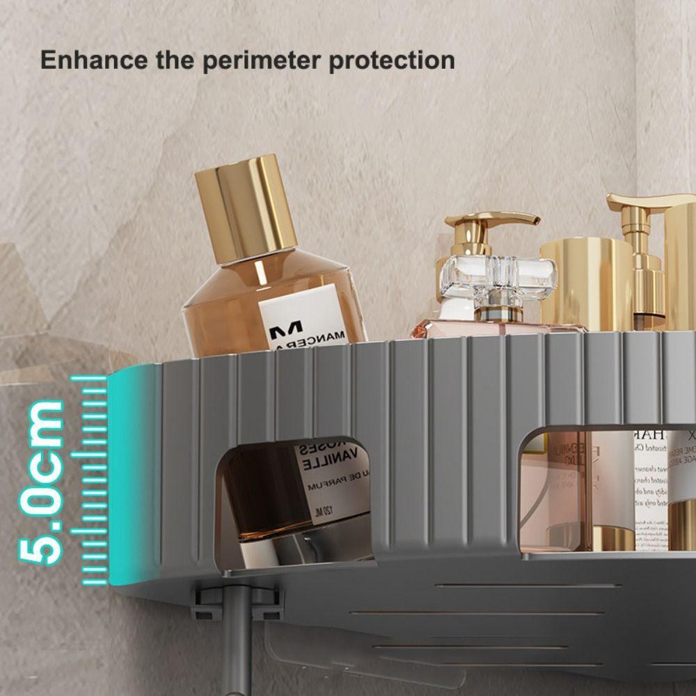 No Punch Corner Shelf Wall Mount Condiment Organizer High Quality Bathroom Storage Rack
