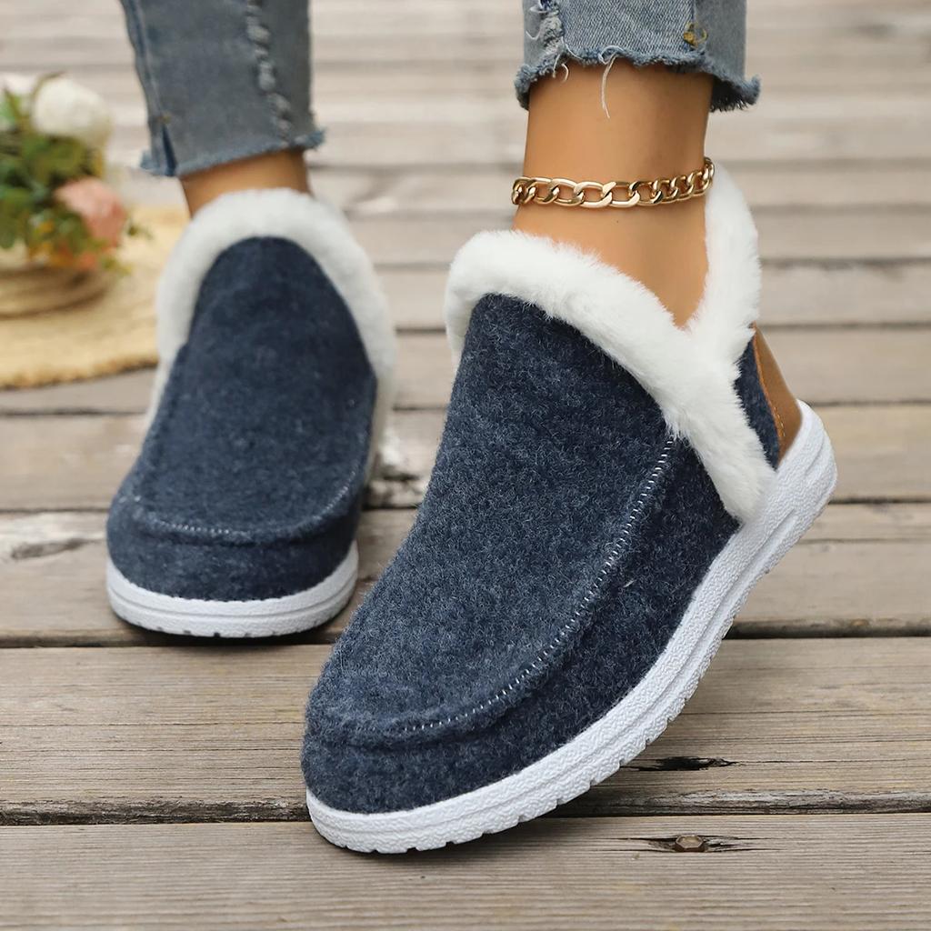 Fashion Women's Winter High-top Cotton Shoes Outdoor Non-slip Women Lightweight Ankle Snow Boots Round-toe Warm Short-tube Women's Shoes