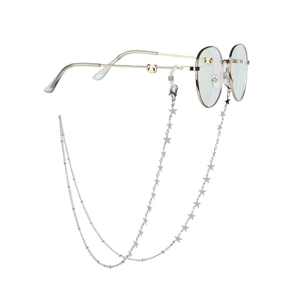 Metal Hangs Disc Neck Pearl Silver Color Sunglasses Chain Mask Lanyard Mask Holder Glasses Chain