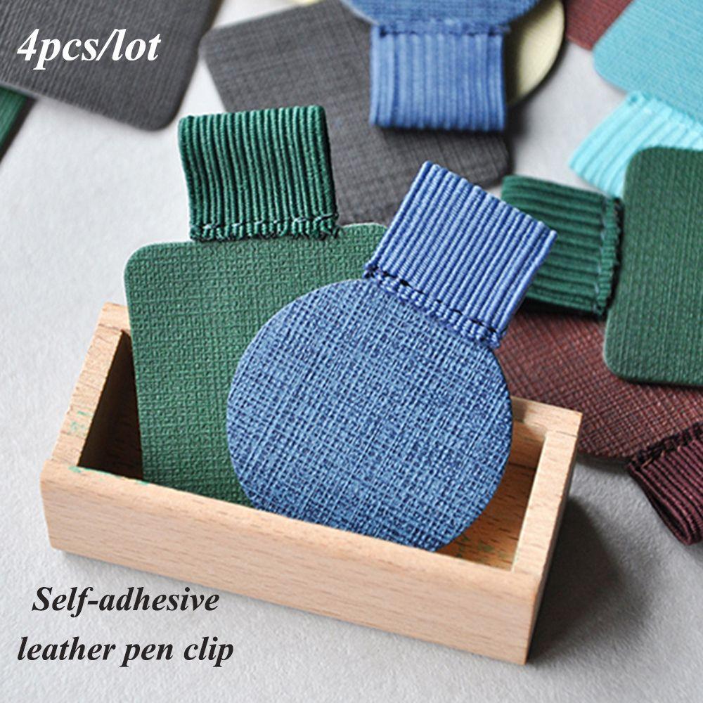 Supplies Stationery Convenient Self-adhesive Pen Holder Elastic Loop Notebook Leather Pen Clips