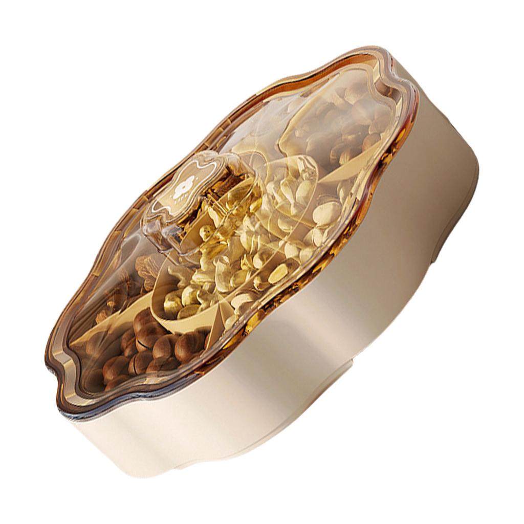 Пластиковая конфетница, контейнер для сухофруктов с крышкой для гостиной, 5 отделений, органайзер для закусок для домашнего использования