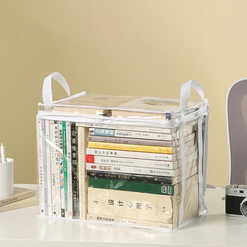 Foldable book box student dormitory classroom book organizer transparent waterproof household book organizing storage box Fun for All Ages