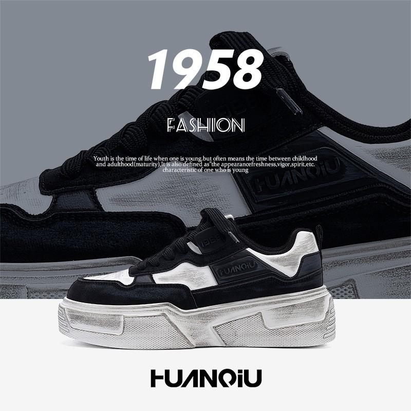 Kids Shoes Mens Casual Slip-On Sneakers With Distressed Look Breathable PU Upper Rubber Sole Low-Cut Comfort Shoes