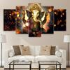 HD Printed 5 Piece Canvas Art Hindu God Ganesha Elephant Painting Hindu-god-canvas Dropshipping Canvas Art