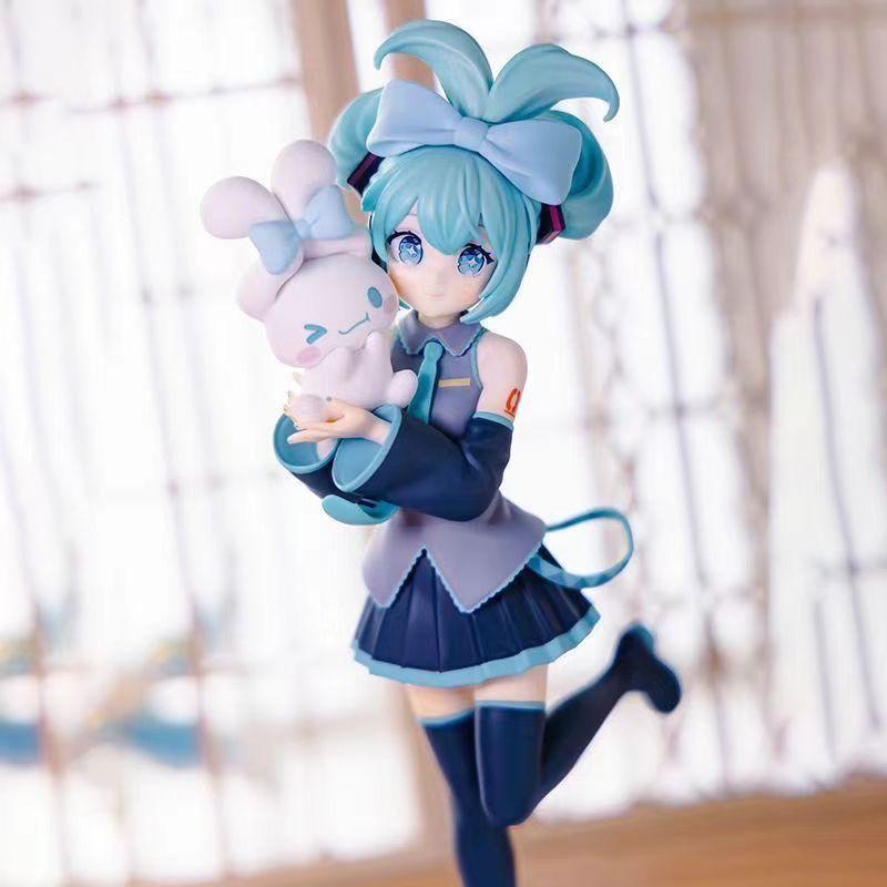 Фигурка собаки с большими ушами и Хацунэ Мику ручной работы — превосходная готовая мультяшная игрушка, декоративный предмет для демонстрации и подарок
