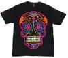 Футболки Calavera Унисекс- Размер (L) Флуоресцентный узор День Мертвых