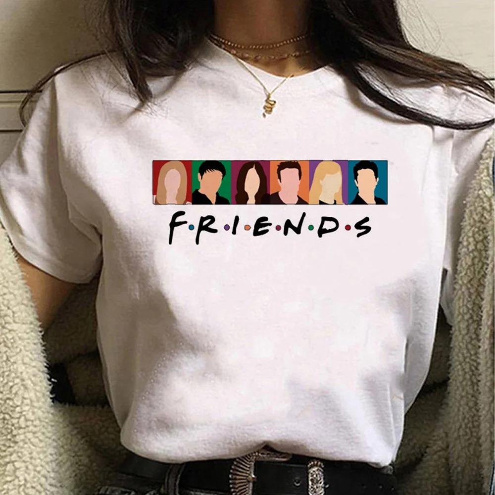 Friends Tv Chandler Bing Printed Tshirt Casual Round Neck Short Sleeved Fashionable Sleeved Trendy Womens Clothing Loose Short
