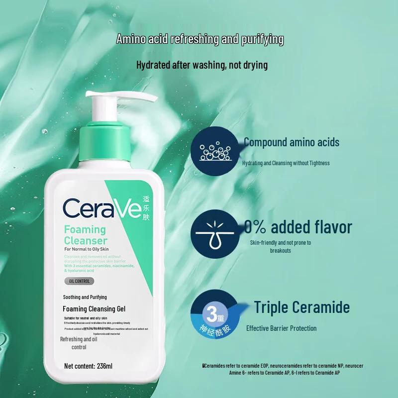 CeraVe Amino Acid Foaming Gel Cleanser 473ml Twin Pack