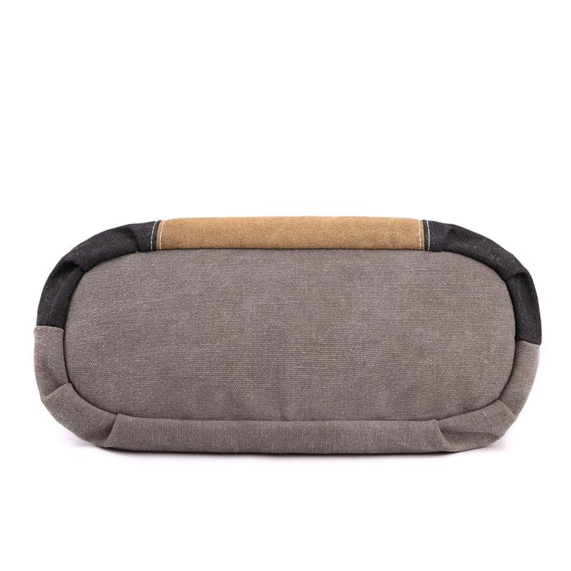 Женская контрастная холщовая сумка-тоут, женская большая вместительная сумка с контрастной строчкой, сумка на плечо